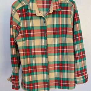 💚🎀 Riders by Lee Plaid Button Down Shirt - Red, Green, Beige